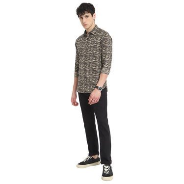 Red Chief Olive Casual Shirt for Men 8110642 124