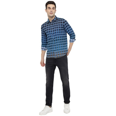 Red Chief Beige/Blue Casual Shirt for Men 8110654 G0033