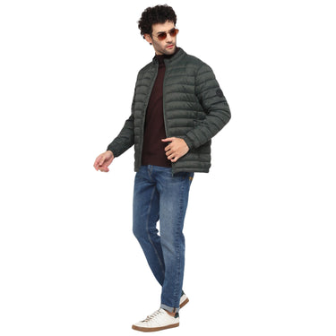 Red Chief Olive Solid Jacket for Men 8310165 124
