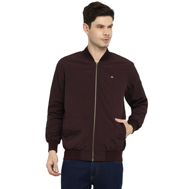 Red Chief Maroon Solid Jacket for Men 8310168 376