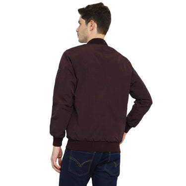Red Chief Maroon Solid Jacket for Men 8310168 376