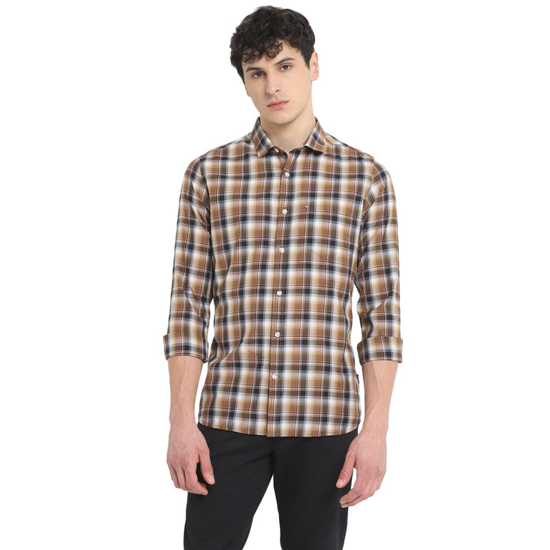 Red Chief Black/Brown Casual Shirt for Men O-8110076 117