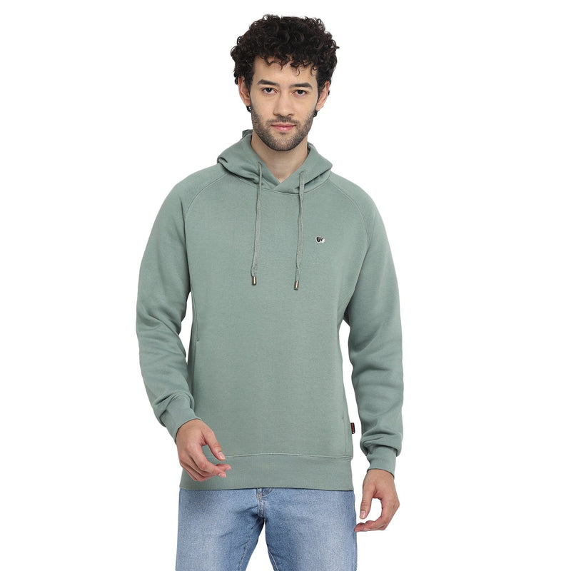 Red Chief Light Green Solid Sweatshirt for Men O8310046 024