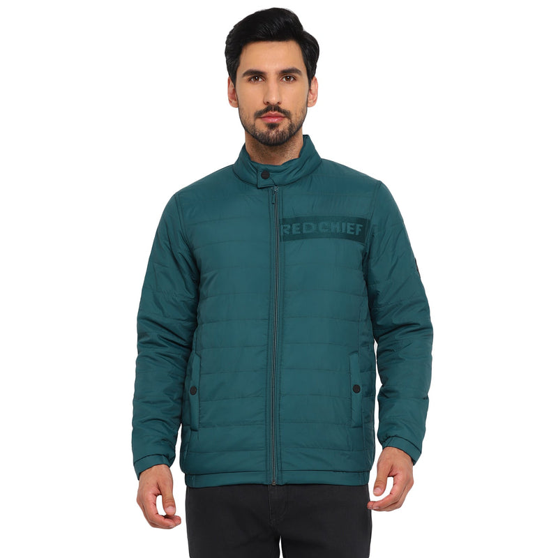 Red Chief Sea Green Solid Jacket for Men O8310054 FG15