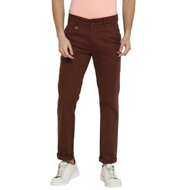 Red Chief Maroon Solid Trouser for Men T8560147 376