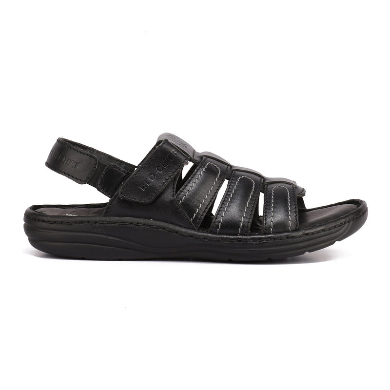 Red Chief Black Sandal for Men RC1086 001