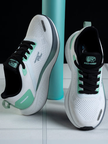 Red Chief Sports White-Green Running Shoes For Men R1710 F055A