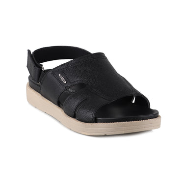 RED CHIEF Black Leather Sandal for Men RC3987 001