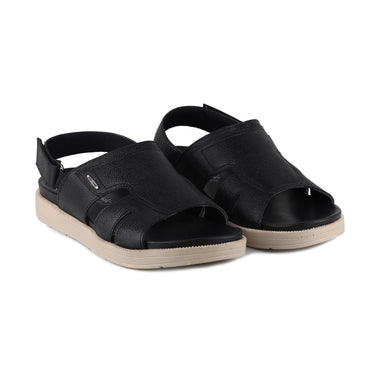 RED CHIEF Black Leather Sandal for Men RC3987 001