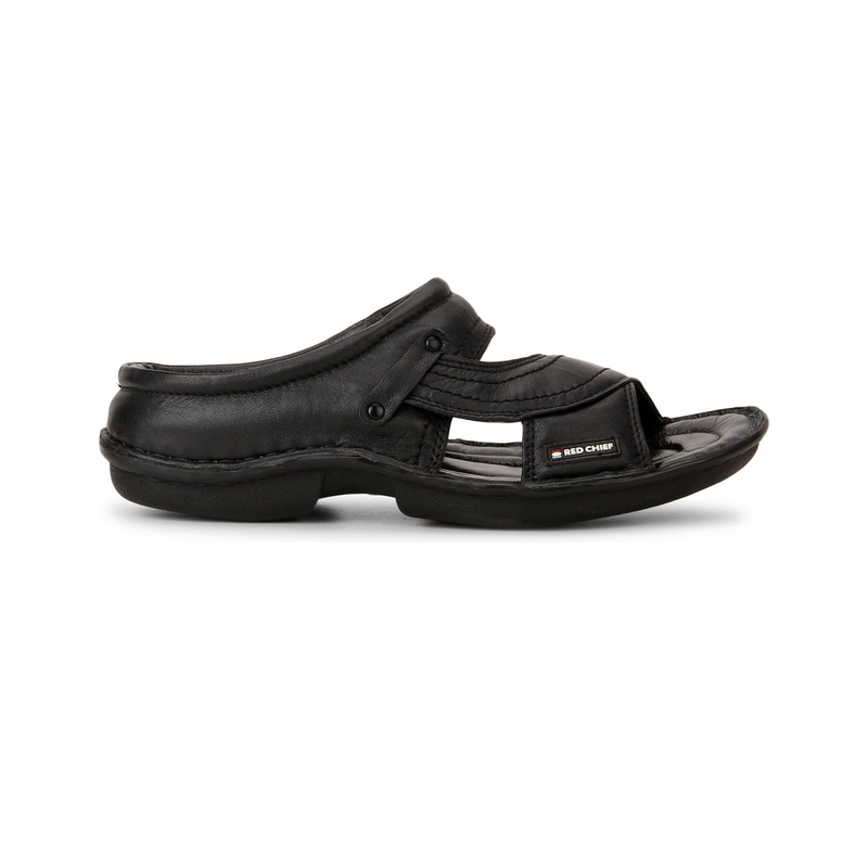 Red Chief Black Slipper for Men RC0248 001