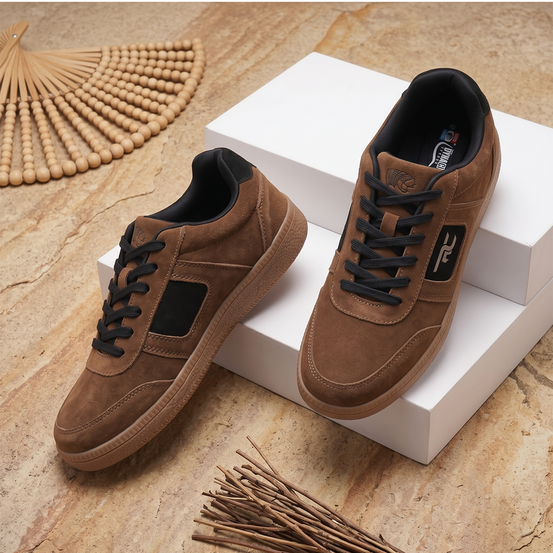 Red Chief Sports Brown Color Low Ankle with Lace-Up Sneakers for Men |C6031 003