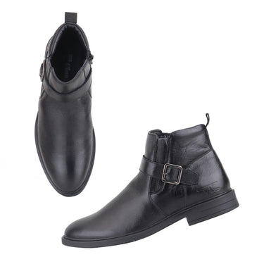Red Chief Black Formal Chelsea Boot Shoes for Men RC4072 001