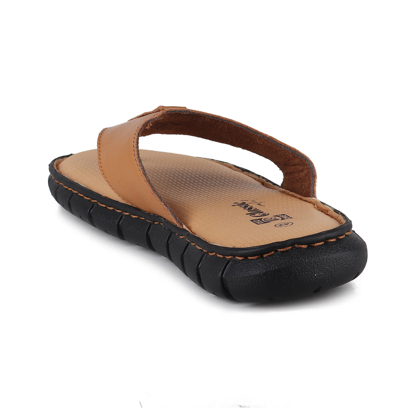 RED CHIEF Tan Leather Slipper for Men RC3990 006