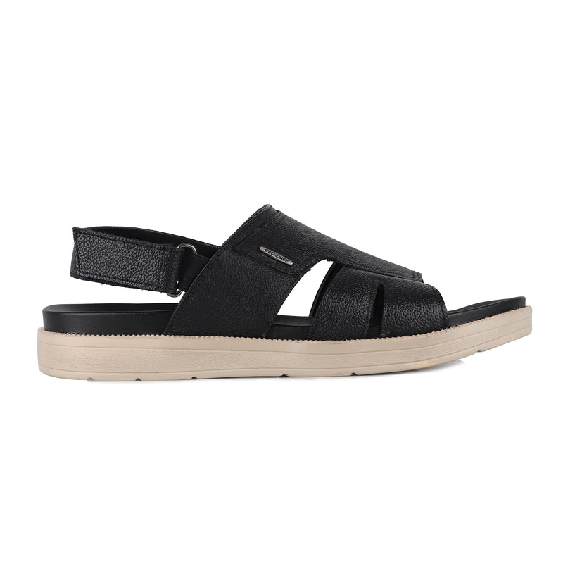 RED CHIEF Black Leather Sandal for Men RC3987 001