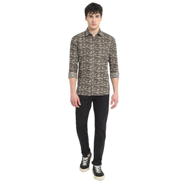 Red Chief Olive Casual Shirt for Men 8110642 124