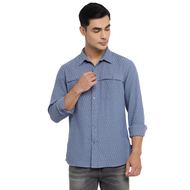 Red Chief Blue/White Casual Shirt for Men 8110652 1306