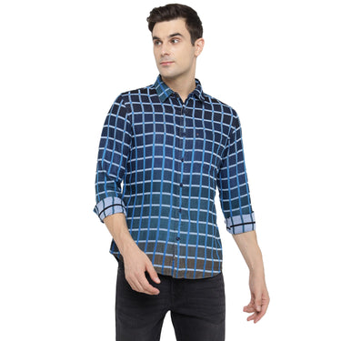 Red Chief Beige/Blue Casual Shirt for Men 8110654 G0033