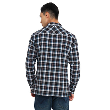 Red Chief Blue/White/Black Casual Shirt for Men 8110655 G00117