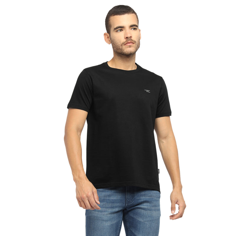 RED CHIEF Black Cotton Poly T-Shirt for Men 8220239 001