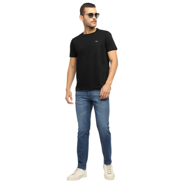 RED CHIEF Black Cotton Poly T-Shirt for Men 8220239 001