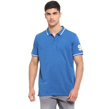 Red Chief Blue Solid T-Shirt for Men 8220252 002