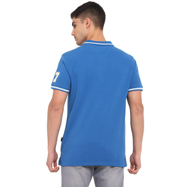 Red Chief Blue Solid T-Shirt for Men 8220252 002