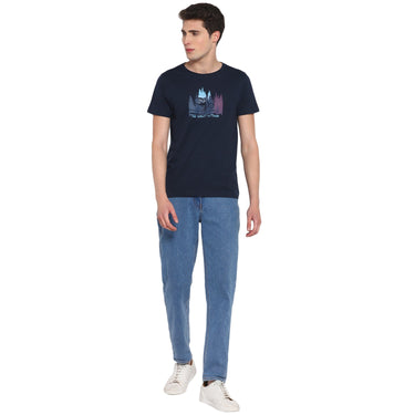 Red Chief Navy Printed T-Shirt for Men 8220253 156