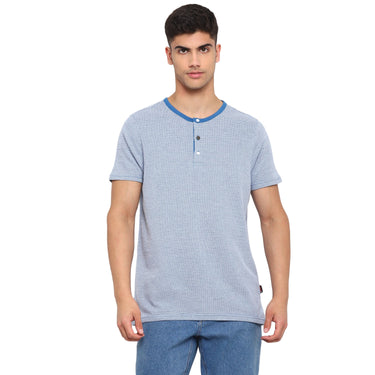 Red Chief Blue/White/Gray Texture T-Shirt for Men 8220254 G00123