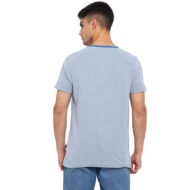 Red Chief Blue/White/Gray Texture T-Shirt for Men 8220254 G00123