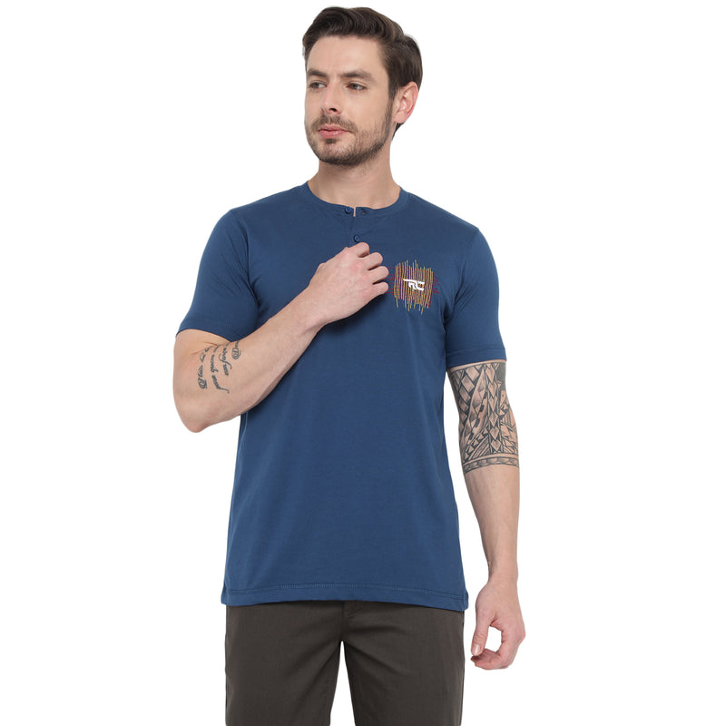RED CHIEF Navy Cotton Poly T-Shirt for Men 8220281 156