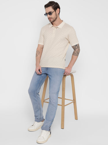 RED CHIEF White Cotton Poly T-Shirt for Men 8220284 057
