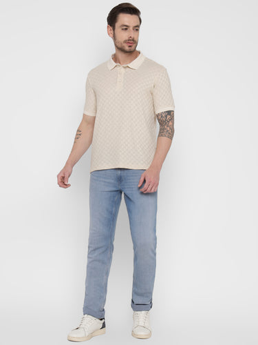 RED CHIEF White Cotton Poly T-Shirt for Men 8220284 057