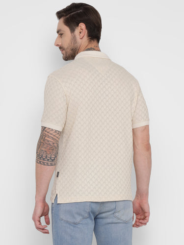 RED CHIEF White Cotton Poly T-Shirt for Men 8220284 057