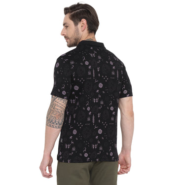 RED CHIEF Black Cotton Poly T-Shirt for Men 8220299 001