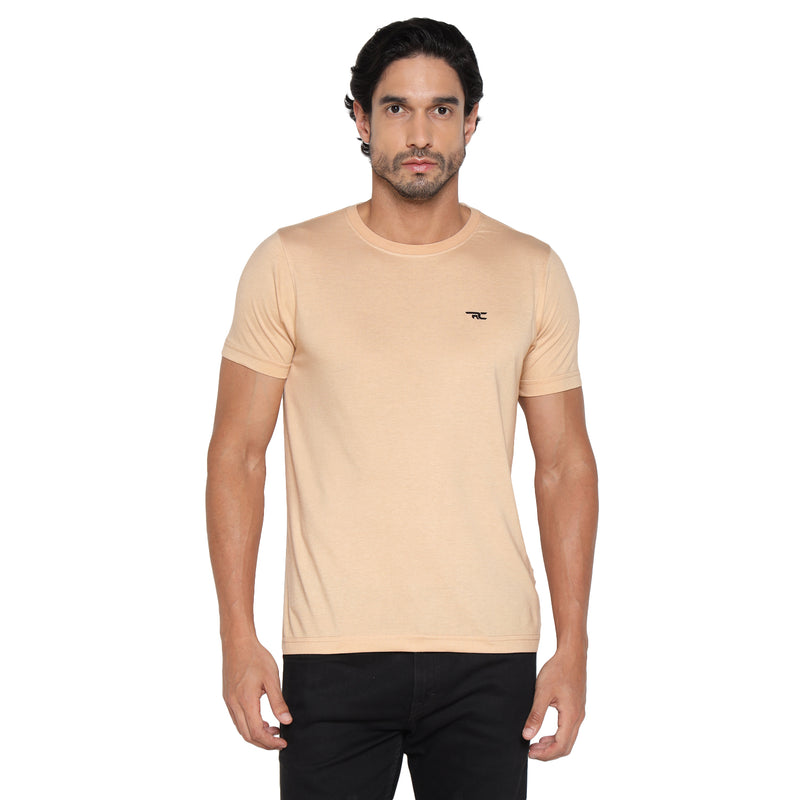 RED CHIEF Beige Cotton Poly T-Shirt for Men 8220304 026