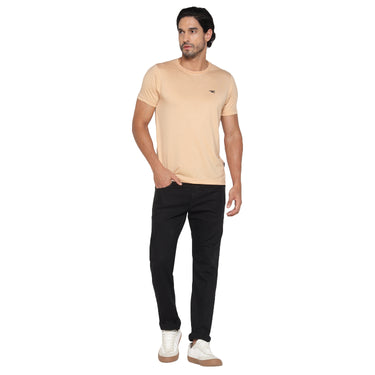 RED CHIEF Beige Cotton Poly T-Shirt for Men 8220304 026