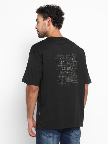 RED CHIEF Black Cotton Poly T-Shirt for Men 8220312 001