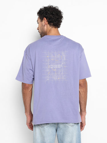 RED CHIEF Purple Cotton Poly T-Shirt for Men 8220312 171
