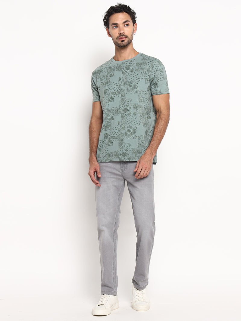 RED CHIEF Green Cotton Poly T-Shirt for Men 8220315 025