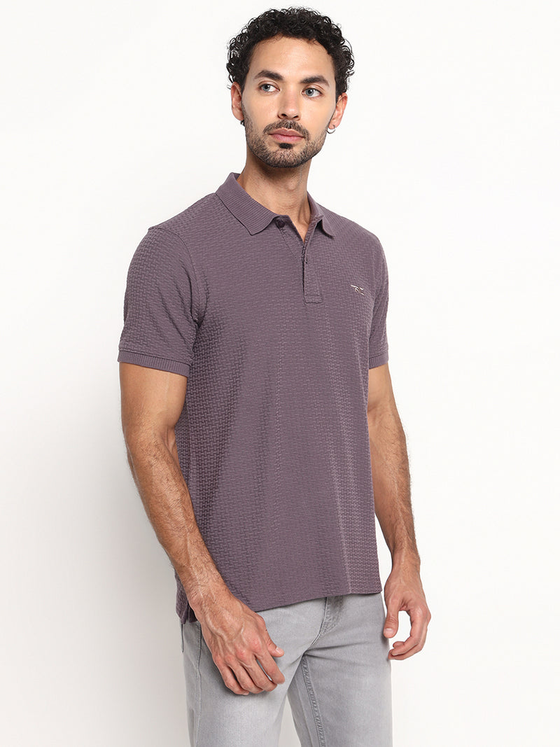 RED CHIEF Purple Cotton Poly T-Shirt for Men 8220316 171