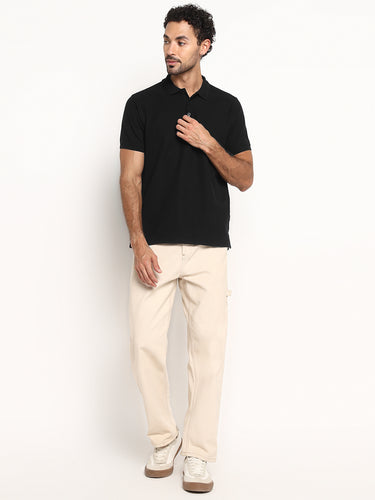 RED CHIEF Black Cotton Poly T-Shirt for Men 8220317 001