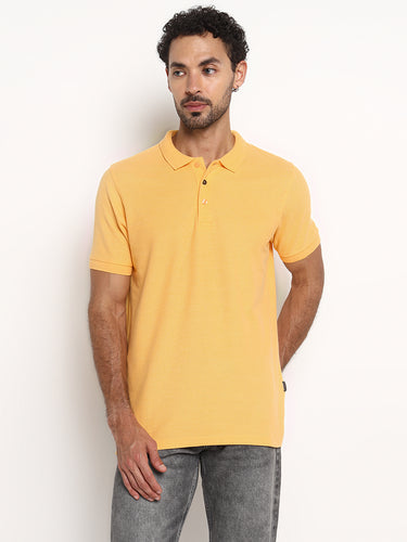 RED CHIEF Yellow Cotton Poly T-Shirt for Men 8220317 044