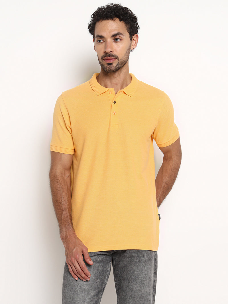 RED CHIEF Yellow Cotton Poly T-Shirt for Men 8220317 044