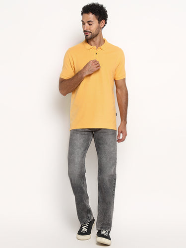 RED CHIEF Yellow Cotton Poly T-Shirt for Men 8220317 044