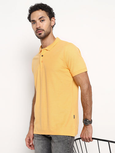 RED CHIEF Yellow Cotton Poly T-Shirt for Men 8220317 044