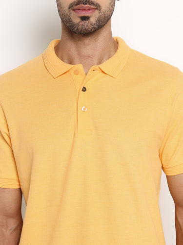 RED CHIEF Yellow Cotton Poly T-Shirt for Men 8220317 044
