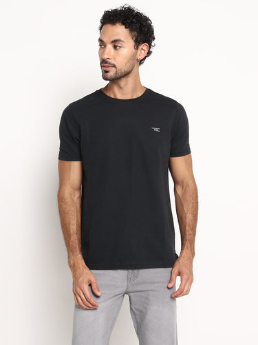 RED CHIEF Black Cotton Poly T-Shirt for Men 8220318 001