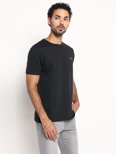 RED CHIEF Black Cotton Poly T-Shirt for Men 8220318 001