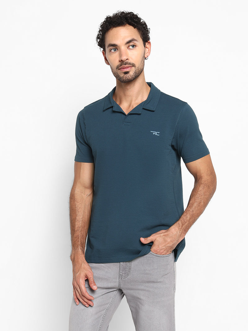RED CHIEF Navy Cotton Poly T-Shirt for Men 8220319 156