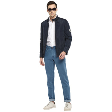 Red Chief Navy Solid Jacket for Men 8310163 156